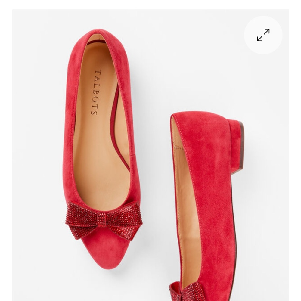 Talbots Red Suede Flats with Bow